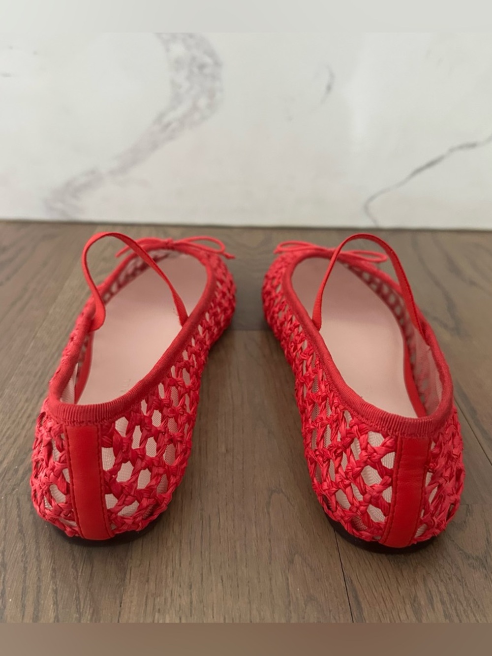 Like New Loeffler Randall Leonie Woven Soft Ballet Flats in Red Size 9B - Picture 5 of 8